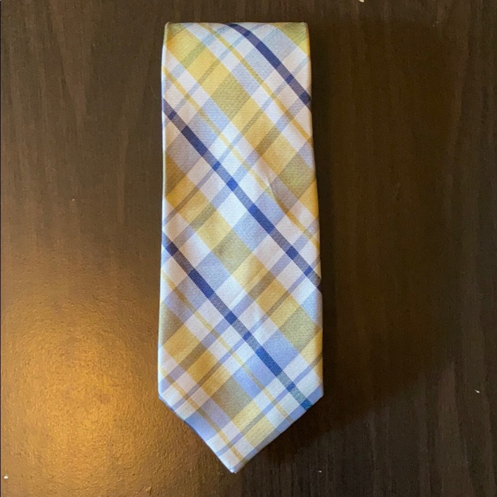 Nautica Yellow and Blue Plaid Necktie